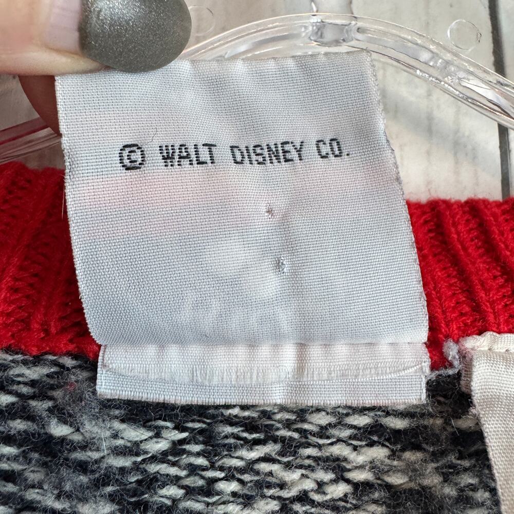 VTG Mickey & Co. Gray Red Mickey Mouse Disney Crewneck Knit Sweater Size Large - Picture 5 of 9